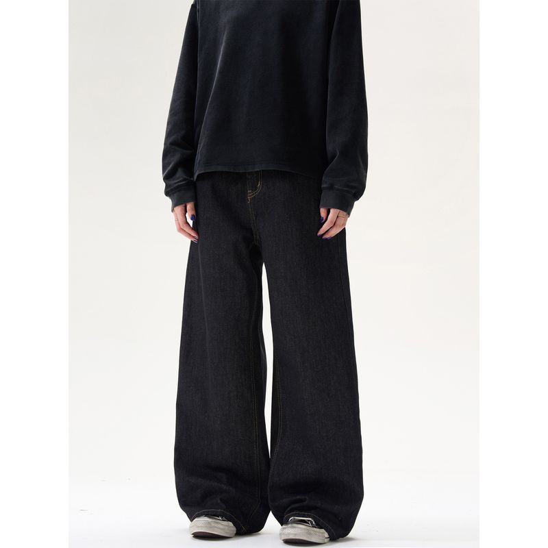 Madwitch Classic Retro Straight-leg Denim Men's and Women's Loose Casual American Cleanfit Simple Pants Tide