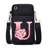 2024 Mobile Phone Bag Women's Messenger Bag New Alphabet Letter Printing Black Shoulder Bag Change Bag