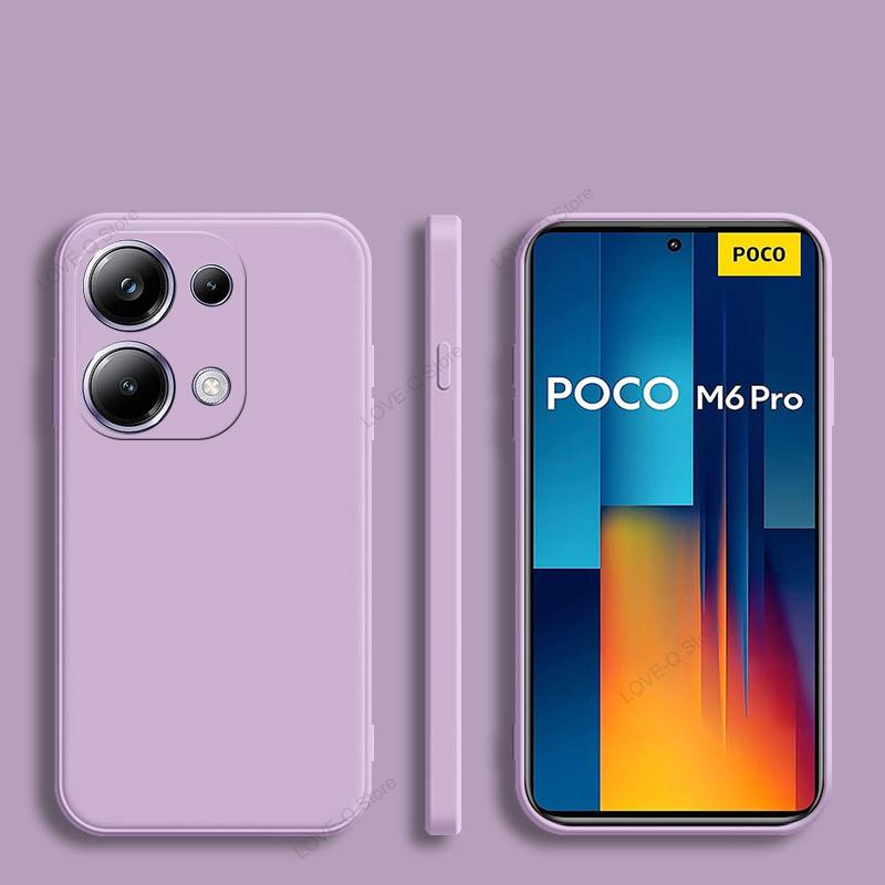 

Для Poco M6 M6Pro PocoM6 Pro Чехол Роскошный жидкий силиконовый чехол для Xiaomi Poco M6 M 6 M6Pro PocoM6 Pro 4G Мягкие чехлы для телефонов Poco M6 Pro 4G