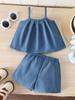 Adorable Baby Girl Set, A-line Waistband Top + Shorts, Flower Patch Decor, Casual Daily Wear for Beach, Picnic & Outdoor Activities