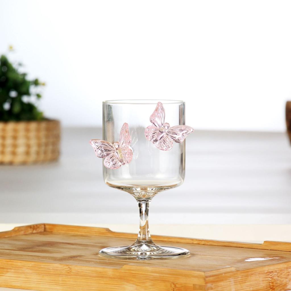 Fjärilscocktailglas Glas Vattenglas Rödvinspokal Ins-stil Högborosilikatglas Saftglas Värmetålig
