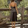Fashionable Women's  Dress, Satin Midi Skirt,  Color Elegant Dress