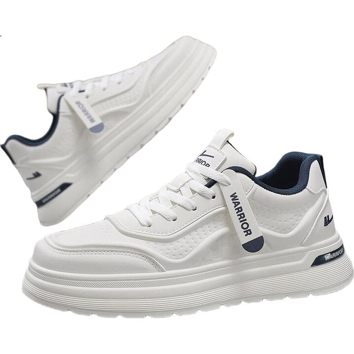 Huili (Warrior) Men's Shoes, White Sneakers, Thick-Soled Casual Sports Shoes, Men's Skateboard Shoes, 2938 Beige/blue, Size 40