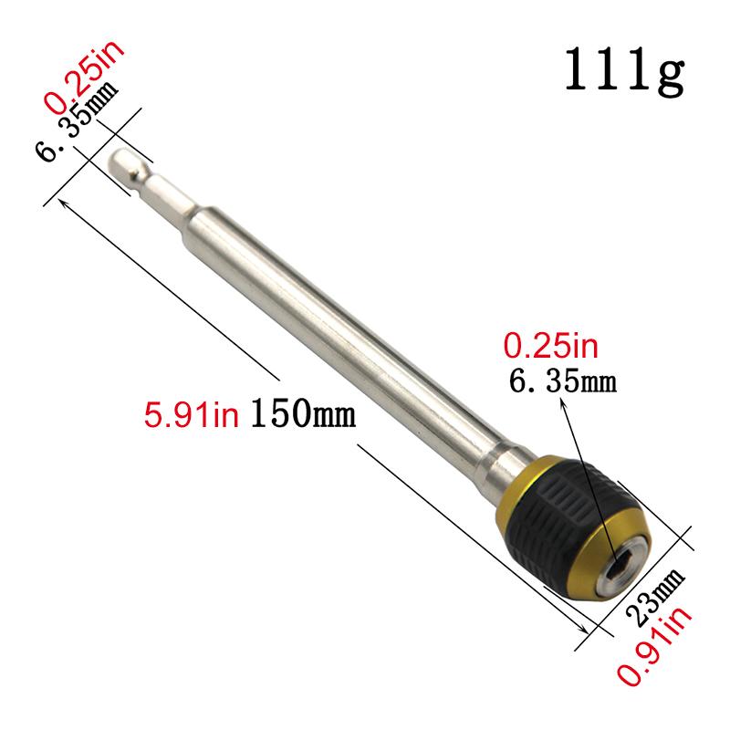 Large Head Pop-up Quick Release Self-locking Hexagonal Handle Extension Rod Electronic Drill Driver Conversion Screwdriver Tool