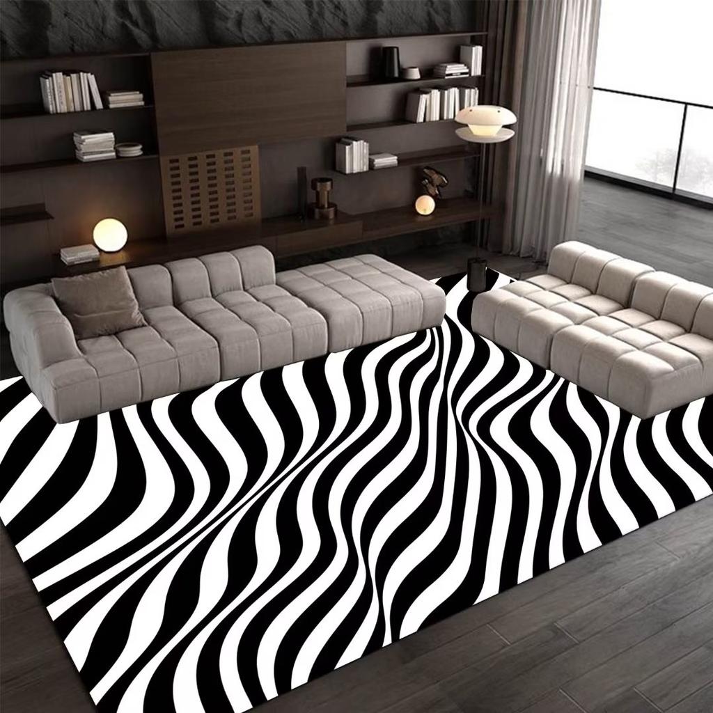 Imitation Animal Cowhide Washable Carpet Home Decoration Zebra Pattern Living Room Carpets Bedroom Bedside Sofa Rug Porch Mat