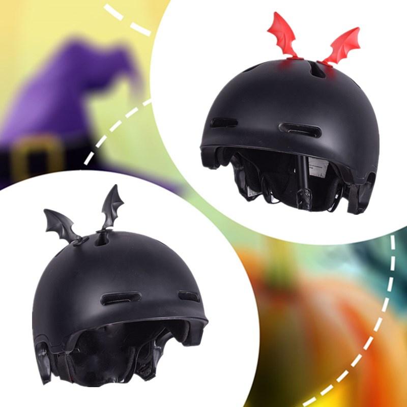 2PCS Devil Horns Cute Horn Helmet Decoration Wing Stickers