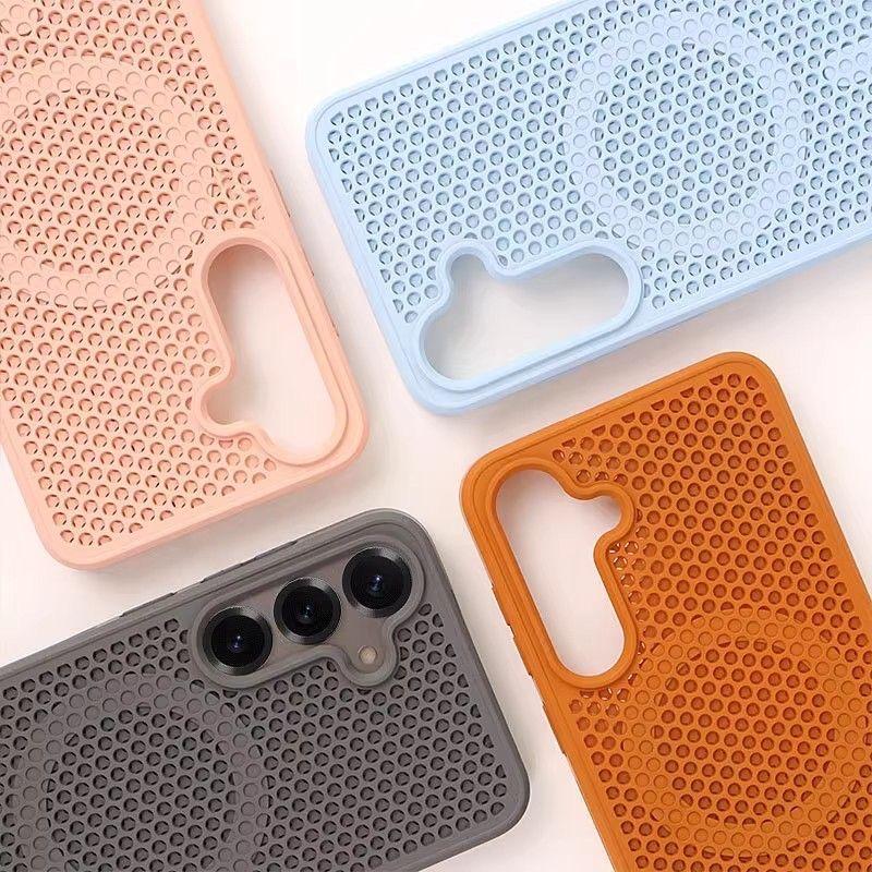 Heat Dissipation For Magsafe Magnetic Charging Case For Samsung S26 S25 S24 S23 FE S22 Ultra Plus Cooling Breathable Hard Cover
