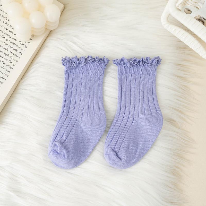 Kids Short Socks Ruffle Baby Girls Toddlers Cute Soft Cotton Sock Lace Flower Children School Uniform Socks For 0-8 Years