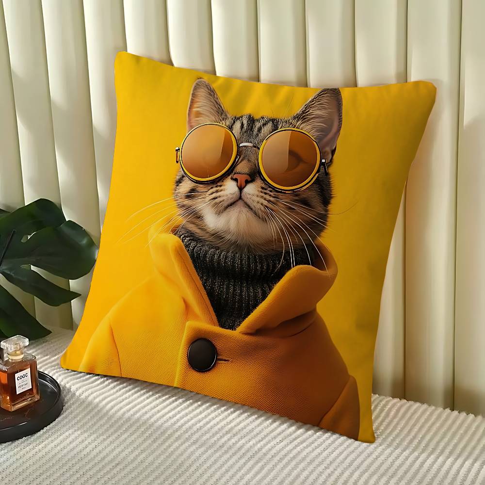 

Funny Cat Pillow Gifts Home Office Furnishings Bedroom Sofa Car Cushion Cover Case 45x45cm 16x16Inch