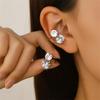 2Pcs Shiny Double-Layer Zircon Ear Clip for Women Exquisite Ear Cuff Earrings Without Ear Holes Fashion Non Piercing Ear Jewelry