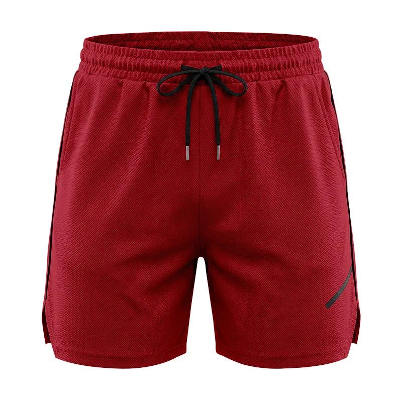 Men's Quick Dry Mesh Athletic Shorts Gym Running Workout Shorts with Zipper Pockets Breathable Elastic Waist Casual Sports Shorts for Men