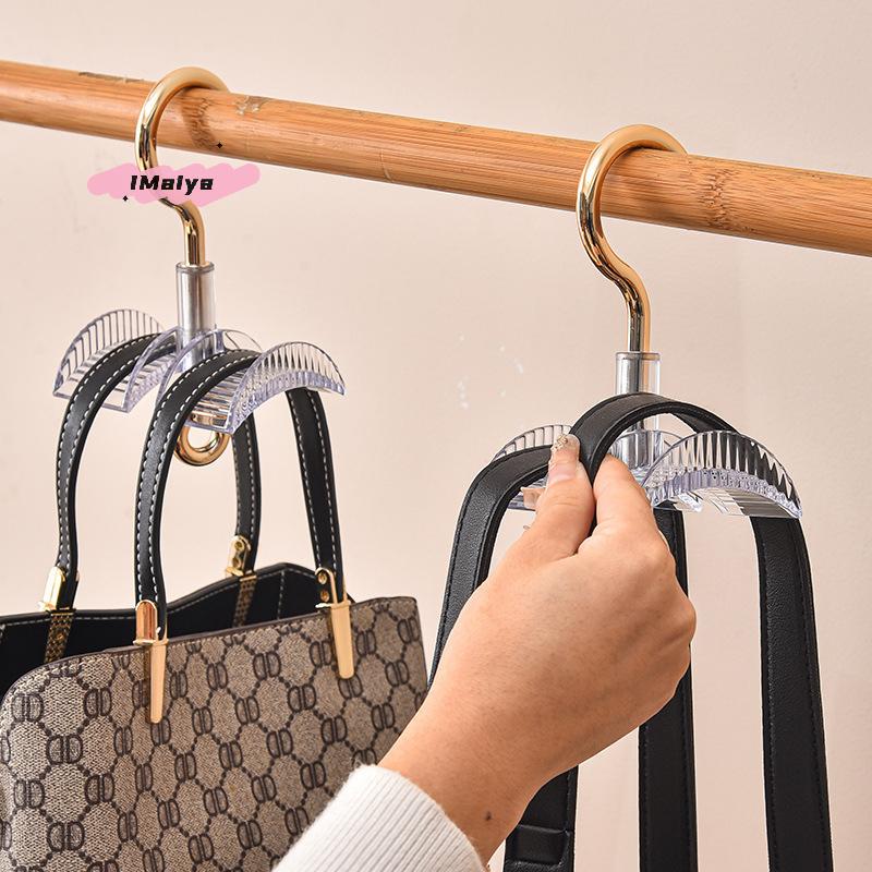 M-1Pc 360° Rotating Bag Hook Multifunctional Bag Scarves Hanger Wardrobe Coat Rack No Drilling Required Home Storage Hangers