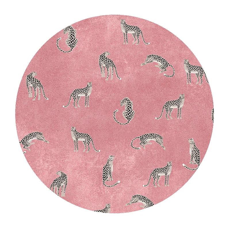 Leopard Print Bedroom Decor Round Rug Fluffy Soft Carpets for Living Room Modern Minimalist Plush Carpet Home Non-slip Floor Mat