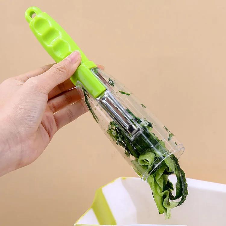 1Piece of Peeler with container Stainless steel blade,Both fruits and vegetables are suitable