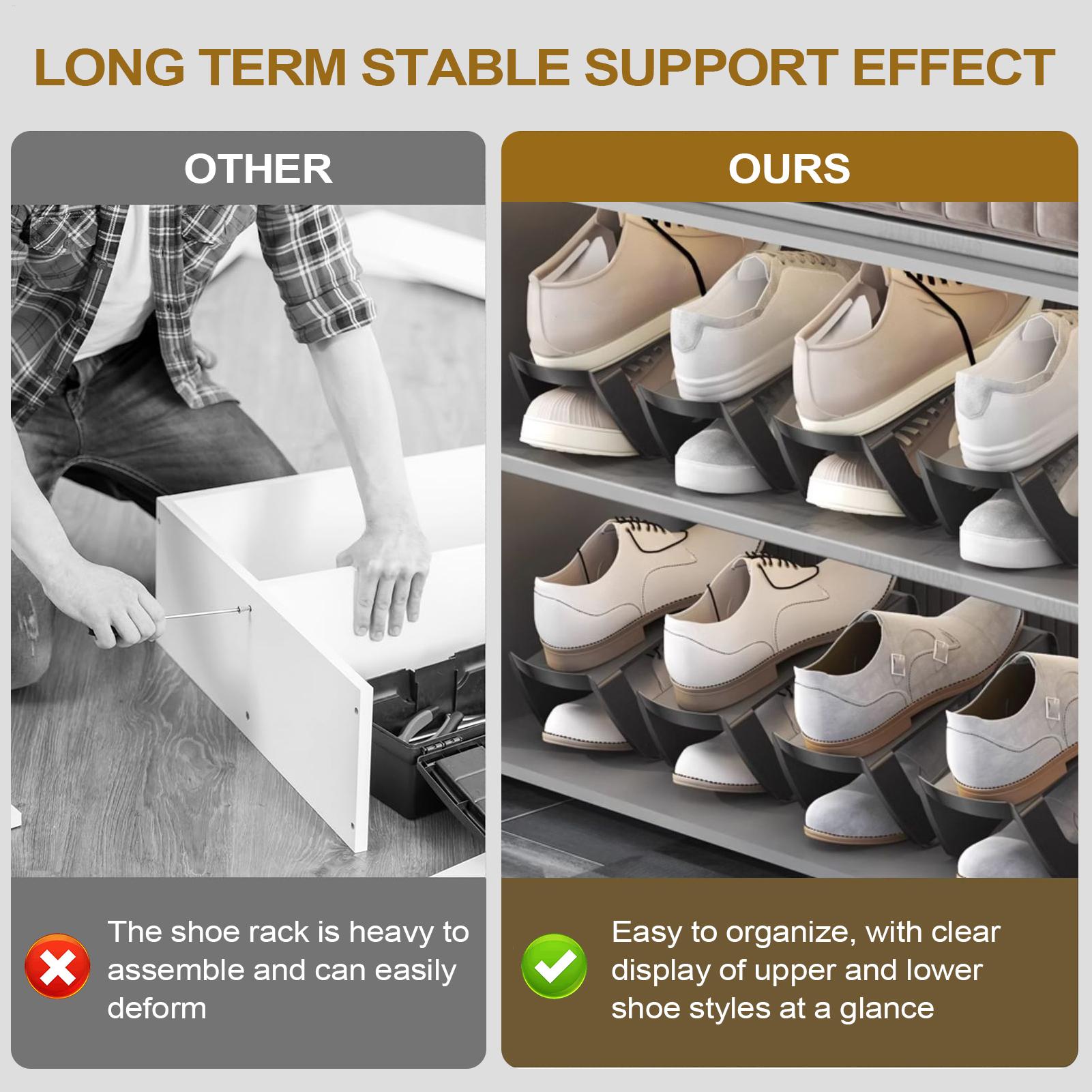 Shoe Slots Shoe Stack Stackable Double-Layer Non-Slip Holder Storage For Entryway Door Garage Dorm Wall Bed China Mainland 1090₽