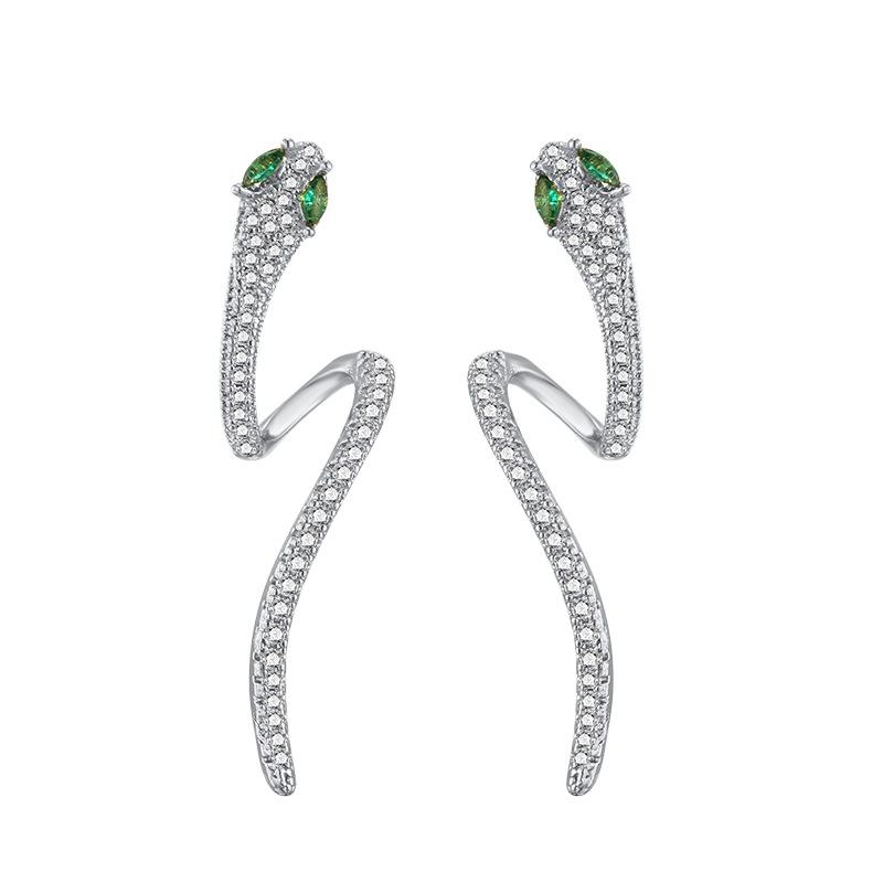 Fashionable and Personalized Snake Shaped Earrings, Light Luxury Design, Cool and Cool Style, Snake Earrings, Ear Accessories