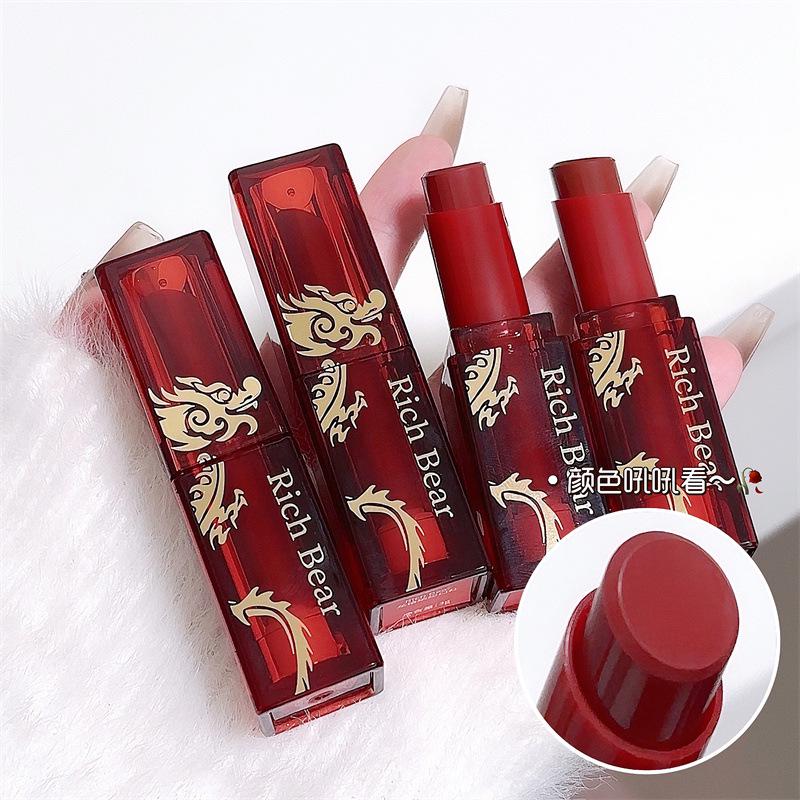 RICH BERA Year of the Dragon Velvet Lipstick: Non-Fading, Non-Stick Lip Gloss for Beauty and Personal Care.