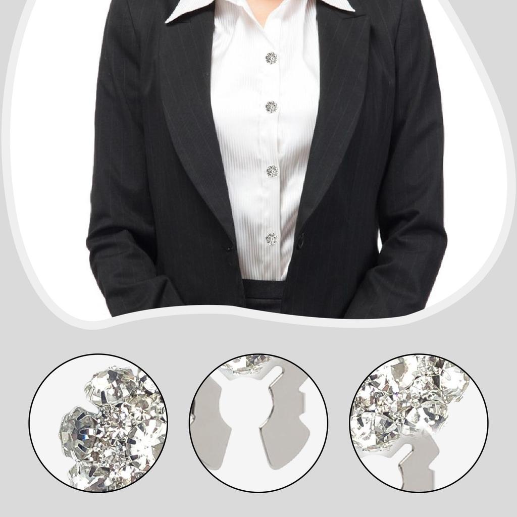 6x Rhinestone Button Covers Sewing Button Covers Decor Party Women Men