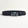 Trendy Belt Men's Skull Belt Punk Snap Pants Belt Women