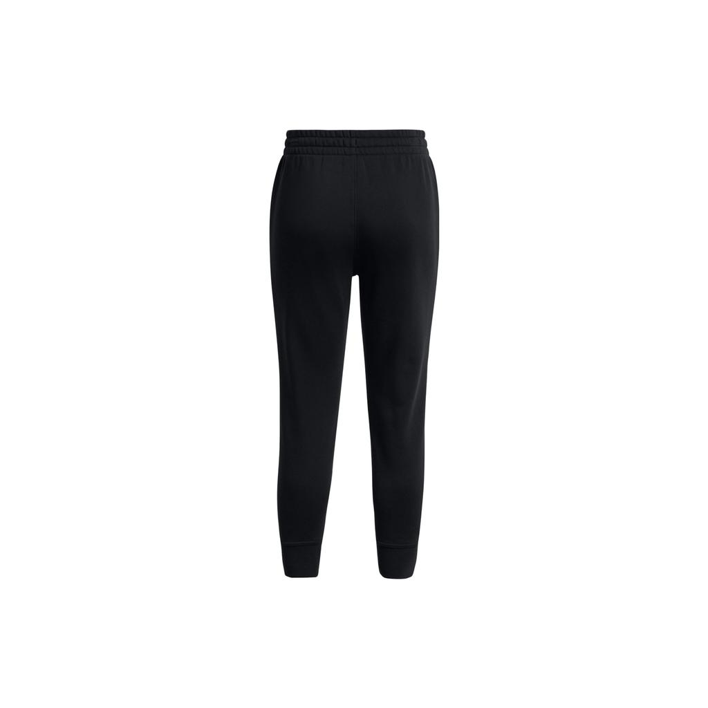 Under Armour Solid Color Drawstring Joggers With Fleece Lining Women Bottoms Black 1379443-001