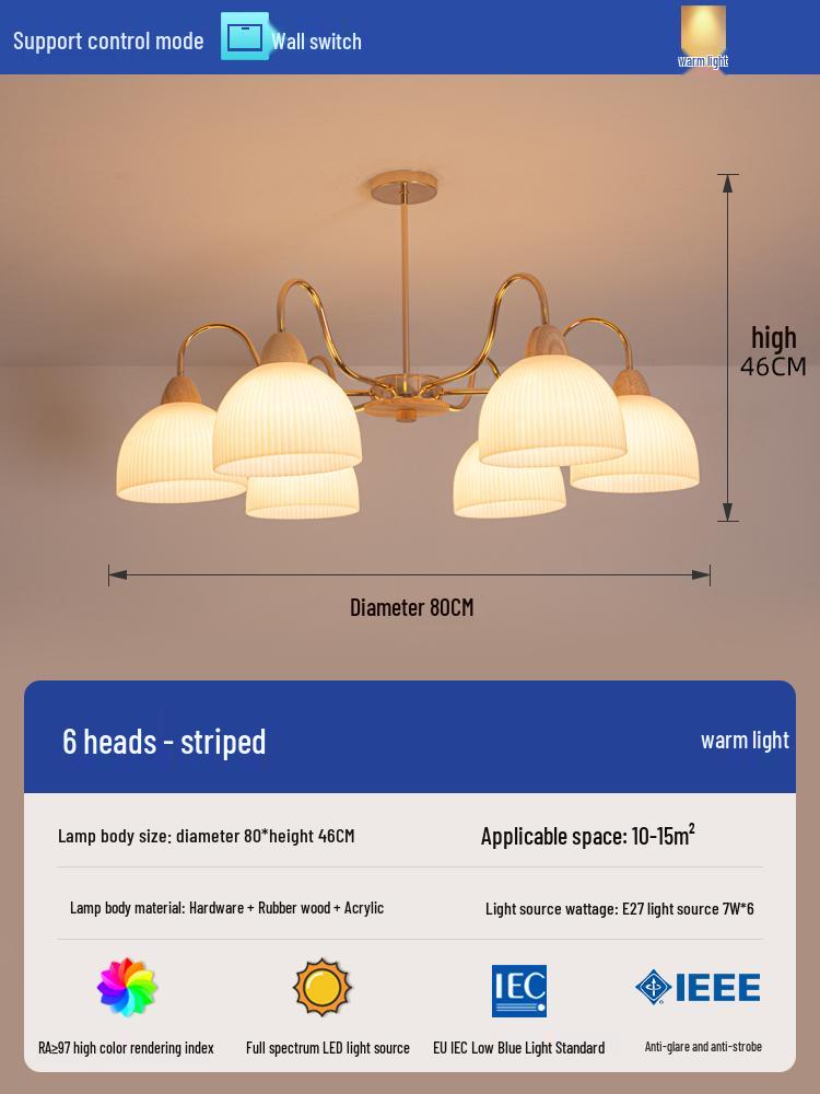 2025 Mid-Century Japanese Cream Solid Wood Chandelier for Living Room, Hall & Bedroom