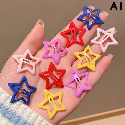 10Pcs/Set Cute Colorful Star Pentagram Y2K  Five-Pointed Star Hair Clip