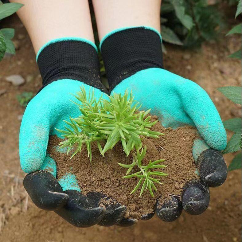 Gardening gloves with claws, puncture-proof, waterproof, wear-resistant, designed for weeding and digging soil, specifically for garden planting