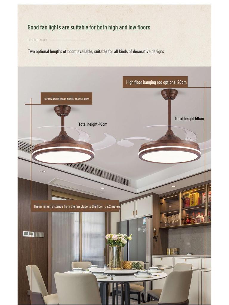 Solid Wood North American Walnut Ceiling Lamp with Full Spectrum Eye Protection for Living Room and Bedroom