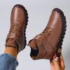 2026 New Fur Thick Boots Women Short Leather Boots Women's Furry Orthopedic Shoes Women Winter Waterproof Snow Boots Botas Mujer