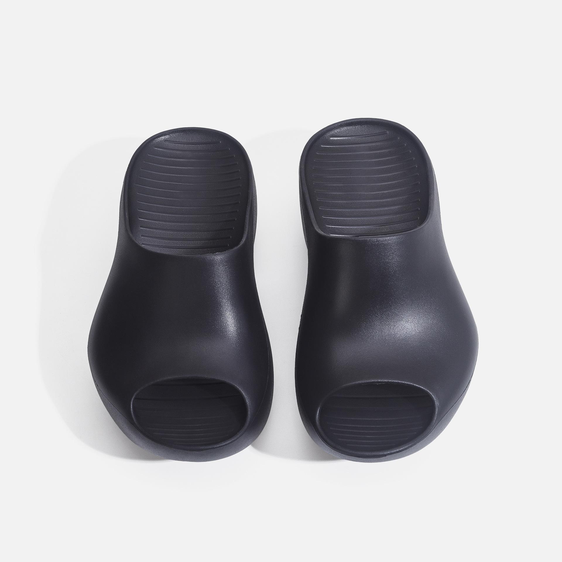 

EVA muffin slippers thick-soled open-toed half slippers back space height increase versatile sandals women 39-40 чорний