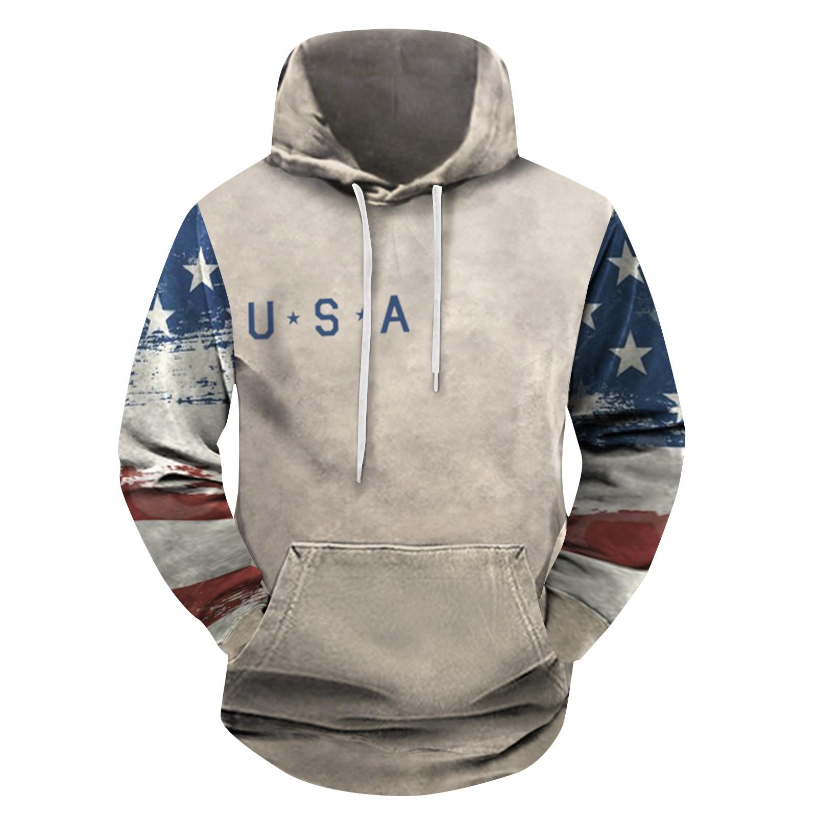 

Модный свободный мужской и женский свитер с капюшоном с длинным рукавом и принтом XL белый