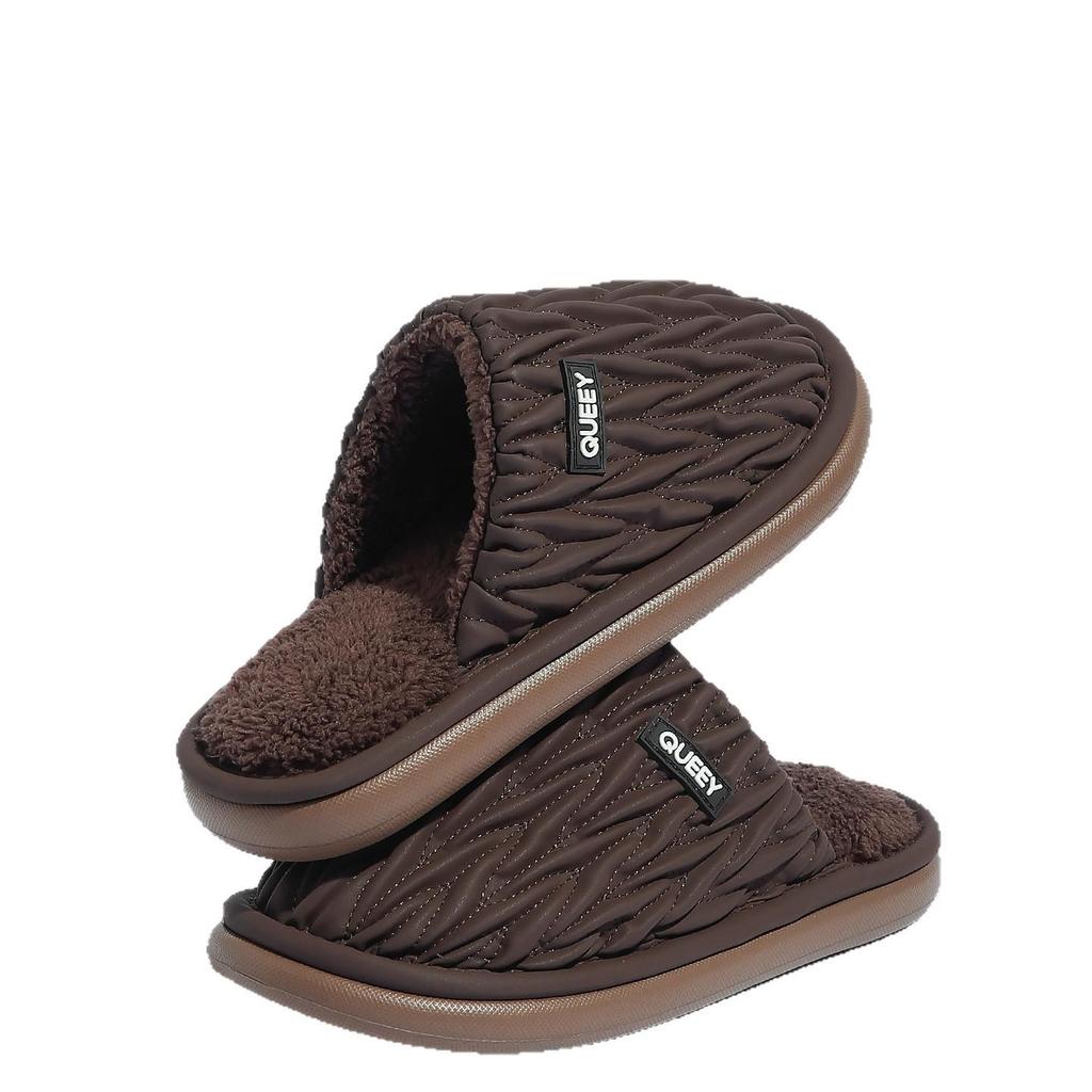 Waterproof Men's & Women's Cotton Slippers - Non-slip, Thick Sole, Antibacterial, Deodorant, Warm, & Closed-Toe for Autumn/Winter 2025.