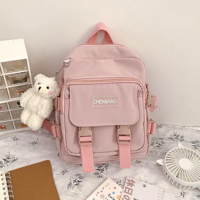 

Милый медведь холст милый девушка ежедневный многофункциональный студенческий нишевый рюкзак розовый