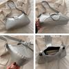 Sweet Bow Thread Design Women Shoulder Bags Simple Versatile Ladies Handbags Purse Portable Solid Color Female Pu Underarm Bag