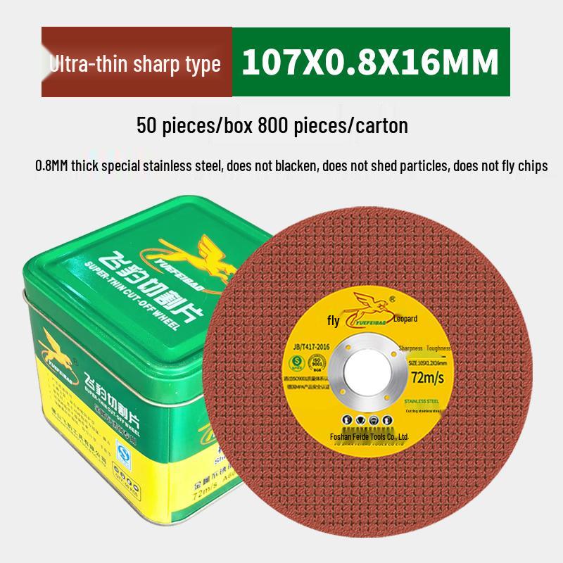 Flying Leopard 100mm Stainless Steel Cutting Disc - 0.8mm Thick Angle Grinder Blade for Metal & Iron