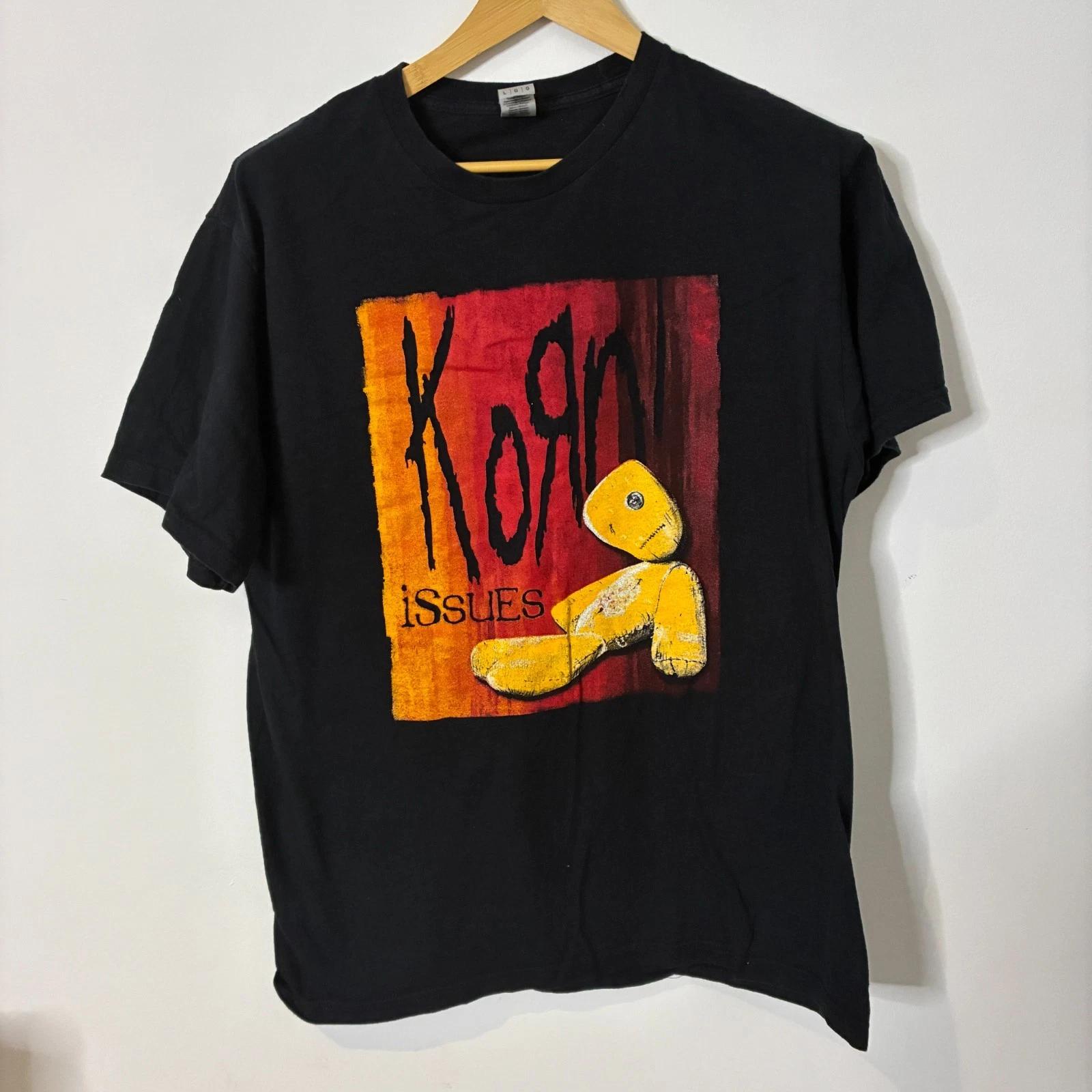 Korn Shirt Mens Large Black Issues Nu Metal Rock Band Graphic Tee L