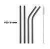Fruit Juice Straws Mini 160mm Short Rainbow Stainless Steel Metal Straws Straight Bend Reusable Drinking Small 4Straw 1prush
