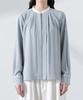 Nano Universe Stand Tuck Size M Blue Women's Two-Tone Blouse, (111cm), (Product Code 669-5120301)