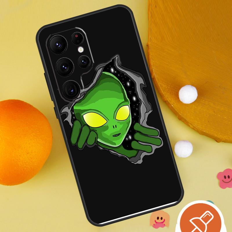 Alien Kawaii Art Phone Case For Samsung Galaxy S25 Ultra S24 S23 S22 S21 Ultra S9 S10 Plus S20 FE Funda Cover