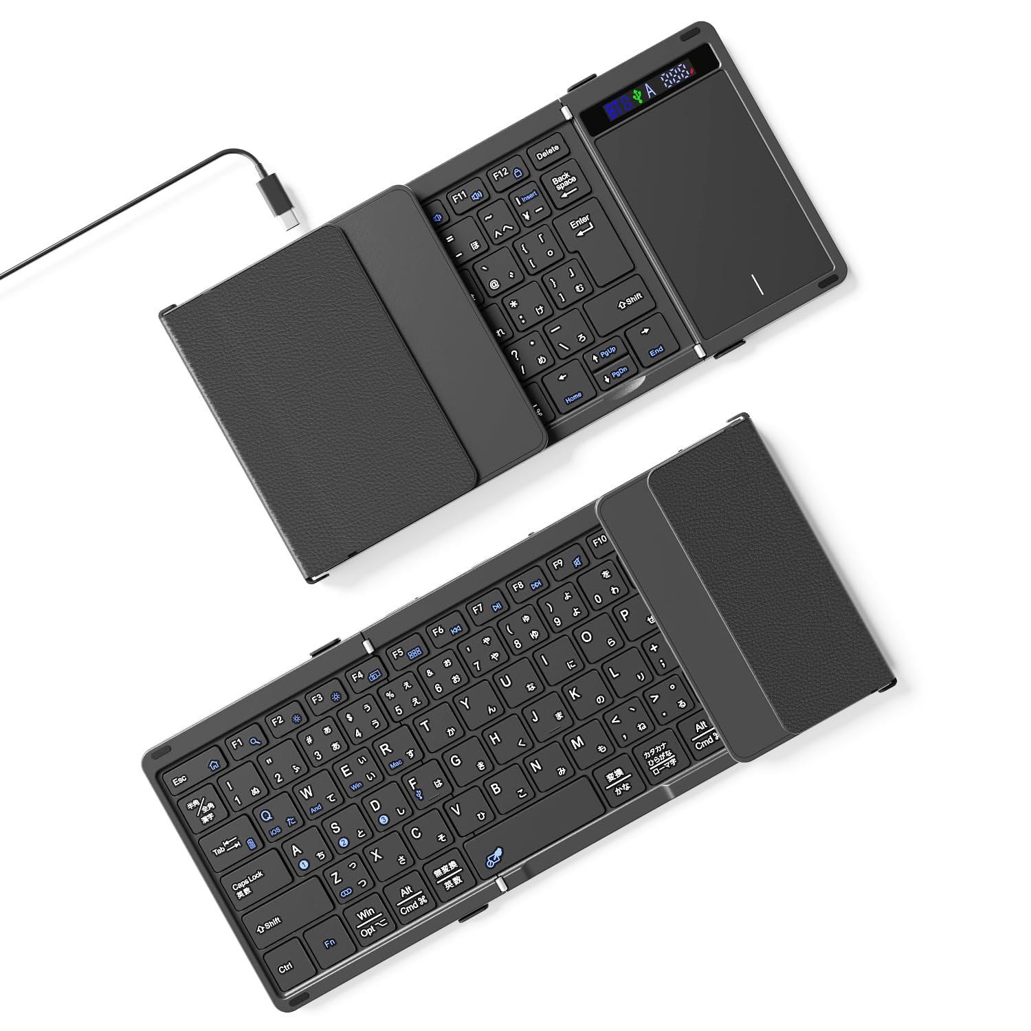 

Складная беспроводная клавиатура Ewin с Bluetooth, поддержка беспроводного и проводного подключения, экран и фиксатор шарнира, совместима с iPad, Mac, планшетом, Surface, an