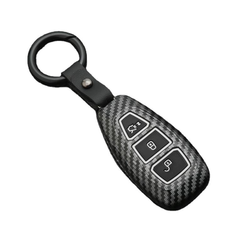 Carbon Fiber Smart Car Key Cover Case For Ford Focus Mk3 Mk4 Kuga Escape Ecosport New Fiesta With Keyring