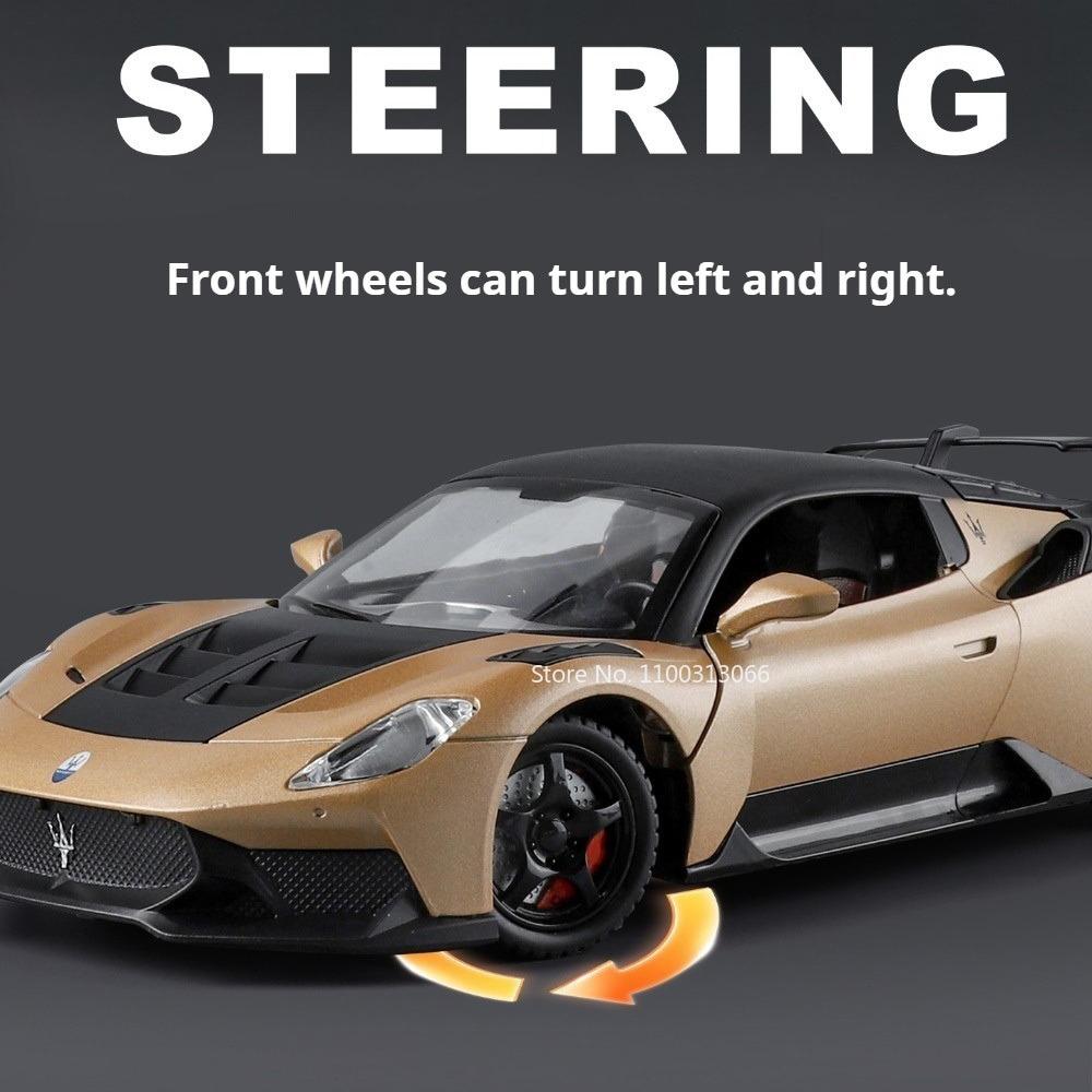 1:24 GT2 Valkyrie Model Toys Alloy Diecast Cars Doors Opened with Light Music Pull Back Miniature Vehicle Sports Car Toy for Boy