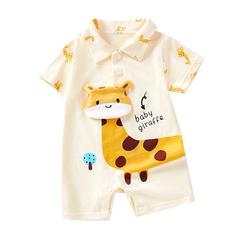 Adorable Infant Cotton Romper: Short-Sleeved, Lightweight Summer Bodysuit for Babies and Toddlers