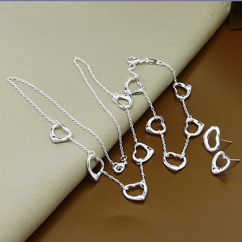 Bijuterii Colier Cinci Inimi Brățară, Set Cercei T120