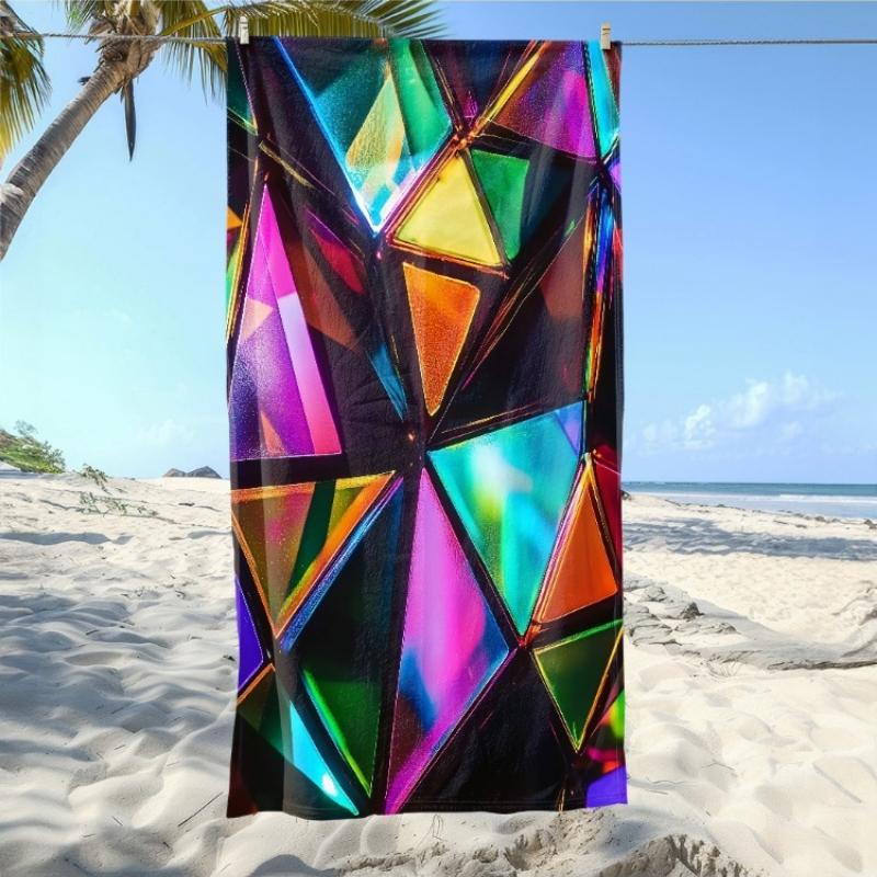 

1pc Colored Crystal Beach Towel - Soft, Ultra-Absorbent Microfiber, Lightweight, Perfect for Beach, Parties, Travel, Camping - W30*H60(CM)