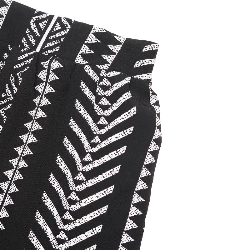 Women's Summer Geometric Print Skirt Elastic Ethnic Style Patchwork Skirt