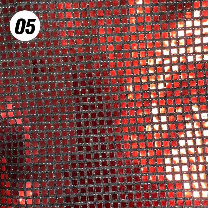 Premium Designer Fabric for Party Dresses - Soft Mirror Mesh with Metallic Dark Gold Square Lattice & Lurex Shimmer