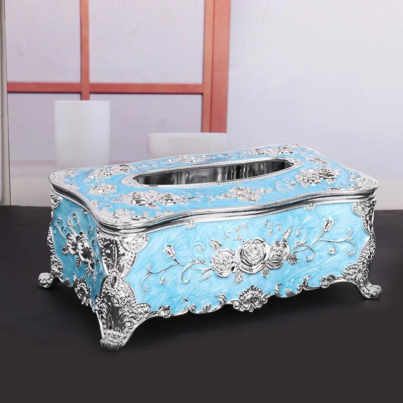 European Style Paper Drawer Living Room Household Plastic Tissue Box Dining Table Ktv Creative Napkin Paper Box