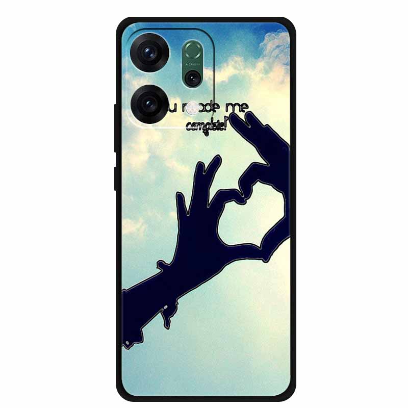 For Oppo Reno 14 5G 3D CaseRelief Flowers Emboss Phone Cover For Oppo Reno 14 Black Silicone Shockproof Soft Fundas Protector