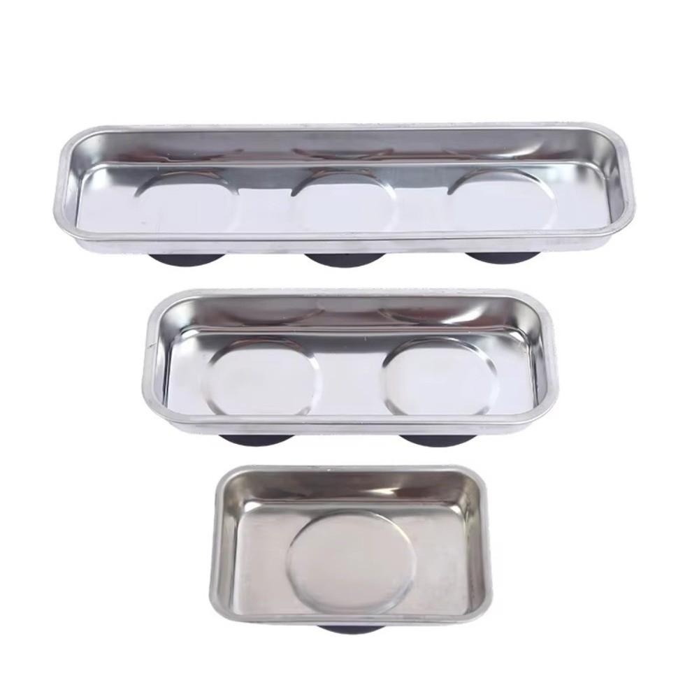 Soft Rubber Base Magnetic Parts Tray Stainless Steel Parts Bowl New Screw Tray Auto Repair Tools